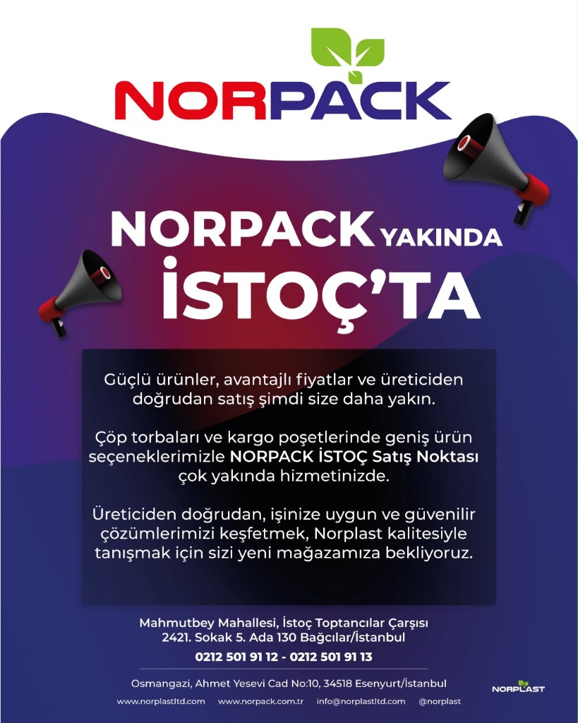 Norpack yakında İSTOÇ'ta - Fabrika Satış Mağazası, Mahmutbey Mahallesi İstoç Toptancılar Çarşısı 2421. Sokak 5. Ada 130 Bağcılar/İstanbul